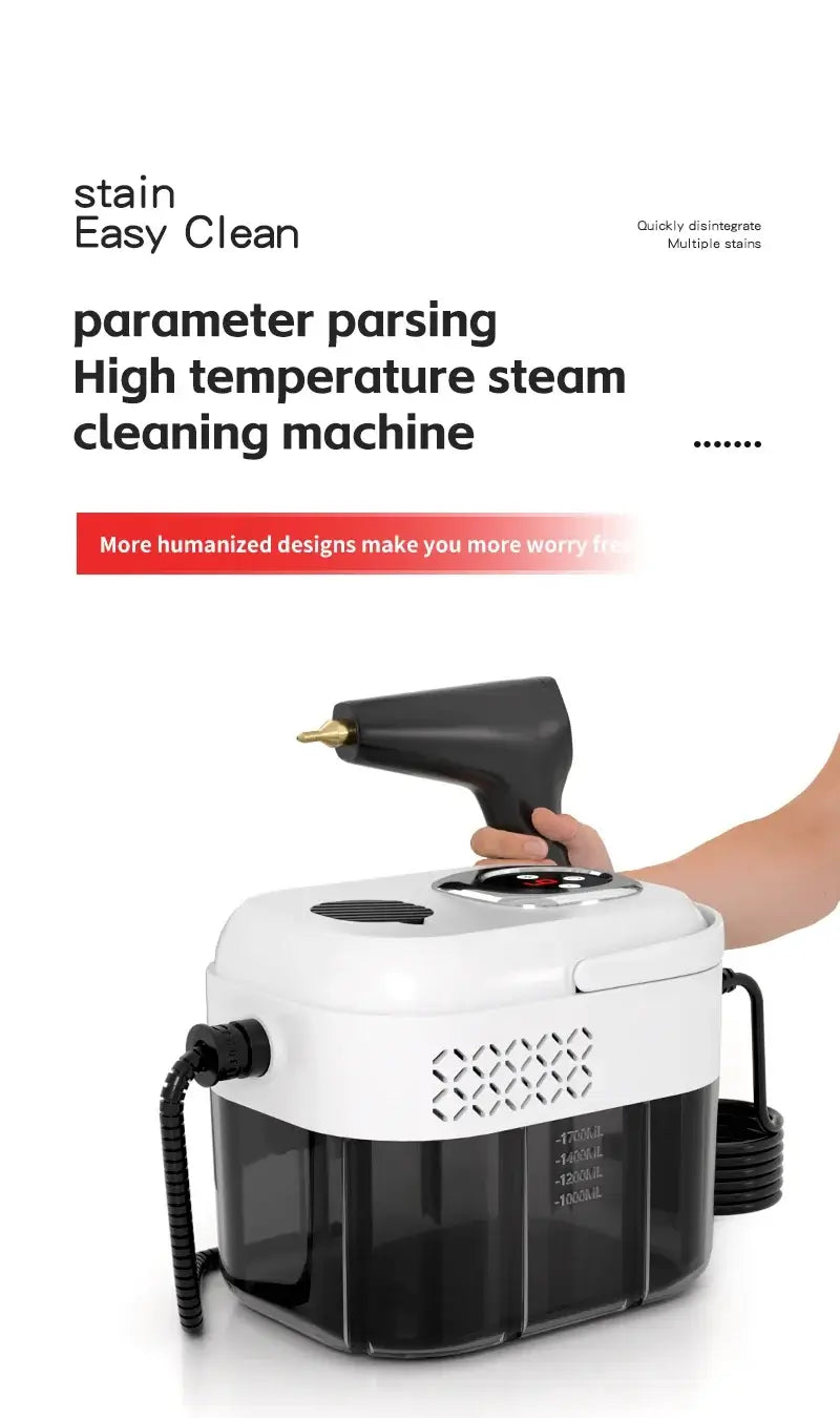 1500W Handheld Steam Cleaner, 110V/220V with high temperature steam cleaning features.