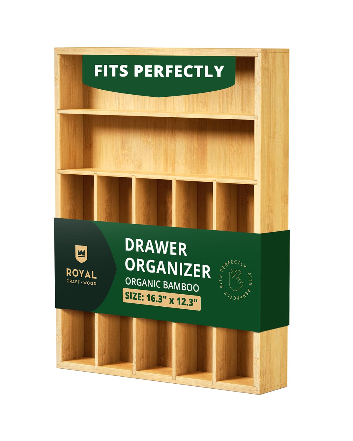 Natural Silverware Drawer Organizer by Royal Craft Wood
