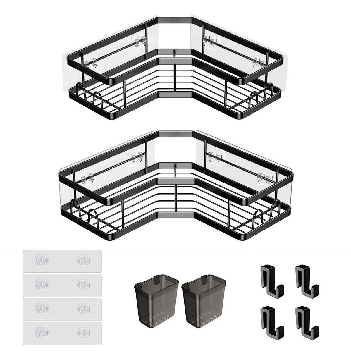 Corner Shower Caddy 2-Pack – No-Drill, Stainless Steel