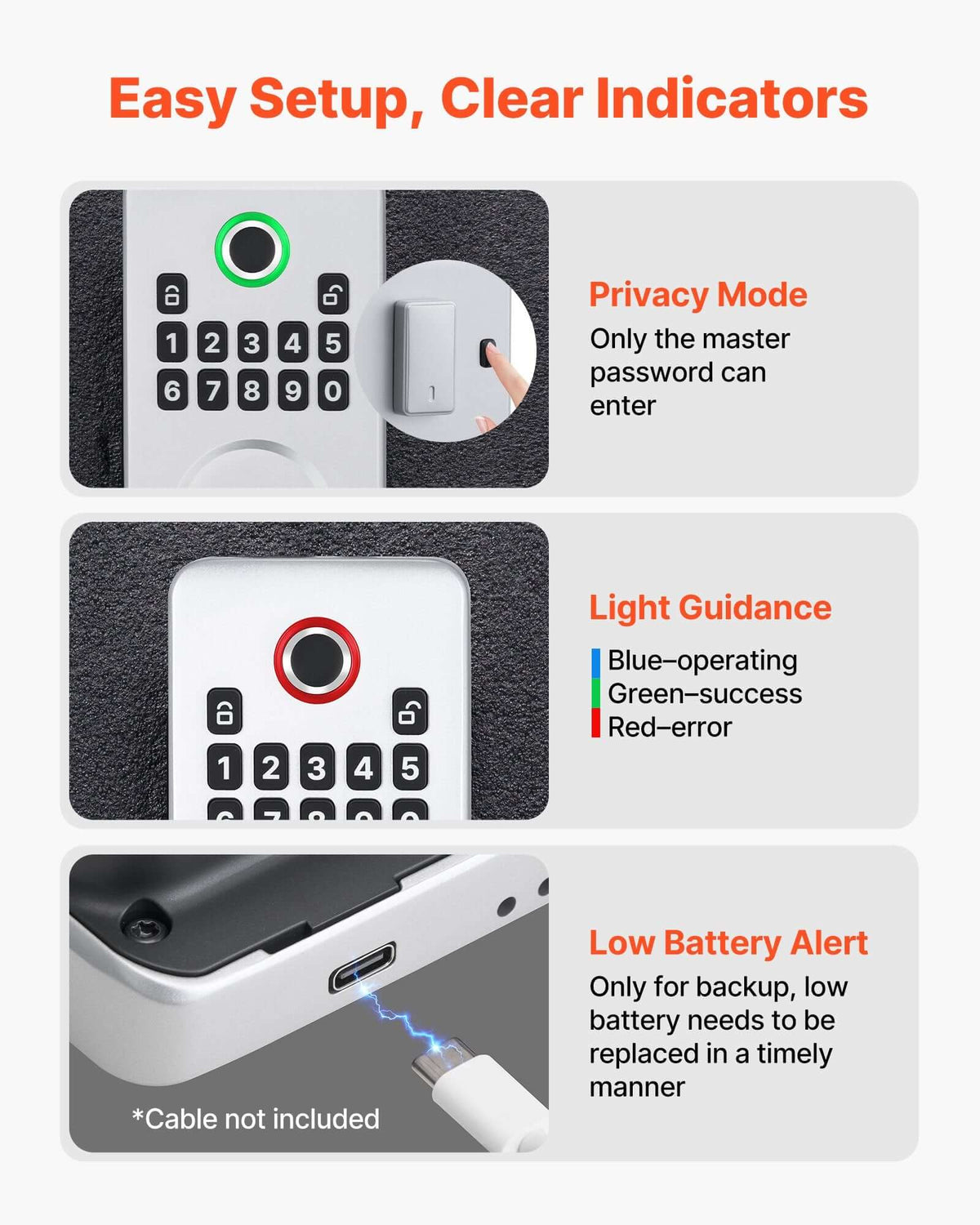 Black fingerprint keyless entry deadbolt with keypad