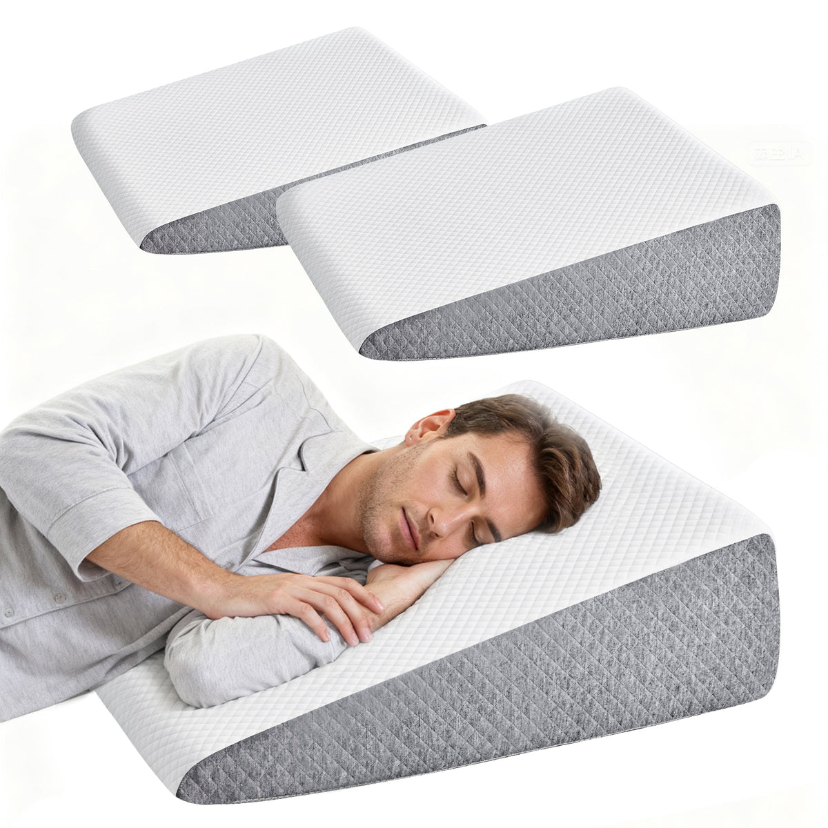 memory foam wedge pillow for bed with supportive incline for comfortable reading and sleeping