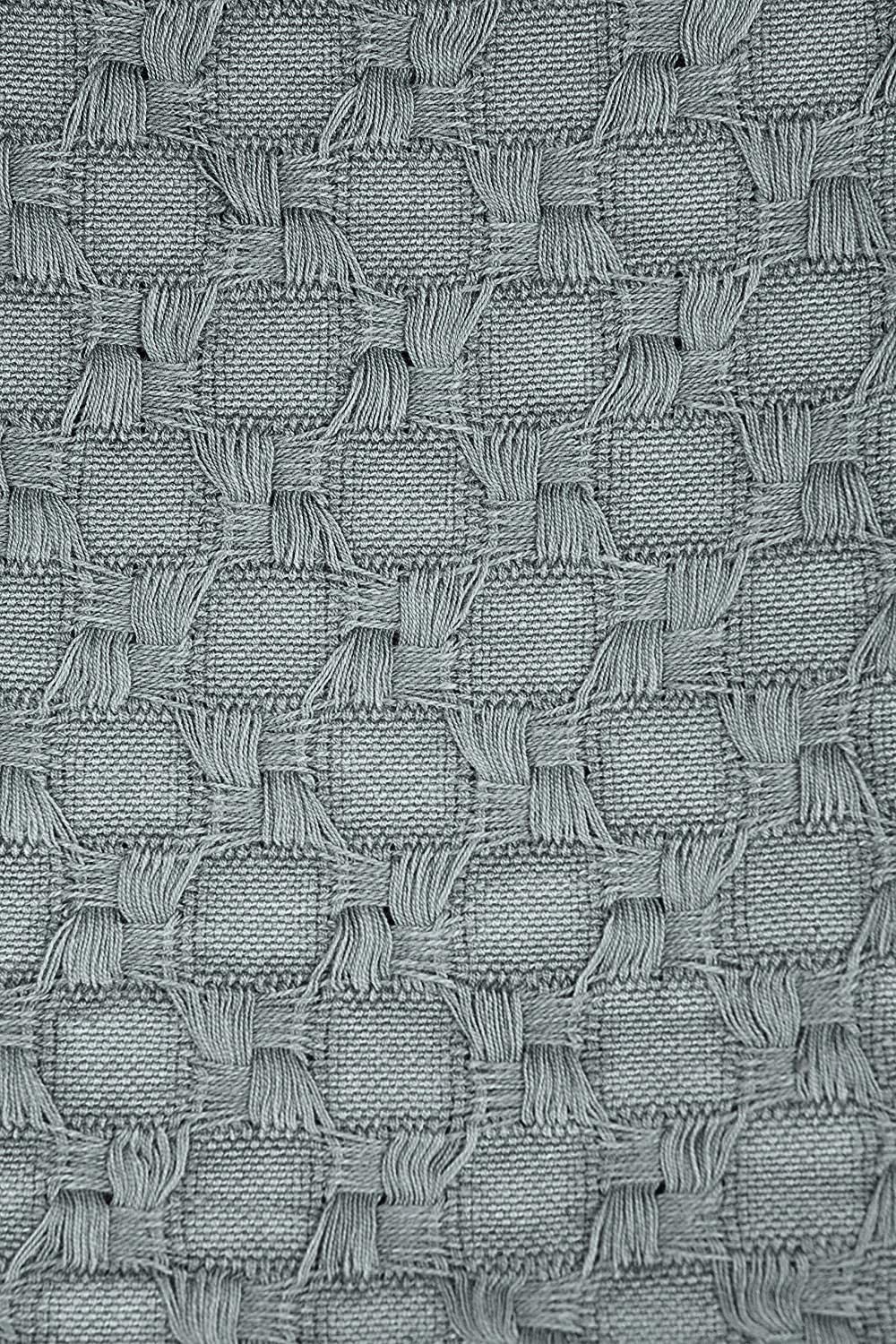 Kasentex 100% Cotton Knit Throw Blanket, 60 × 50 in