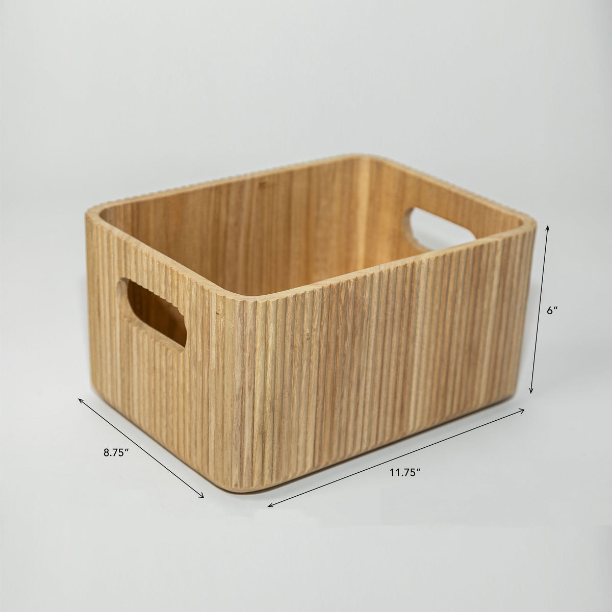 Wooden ribbed storage bin dimensions