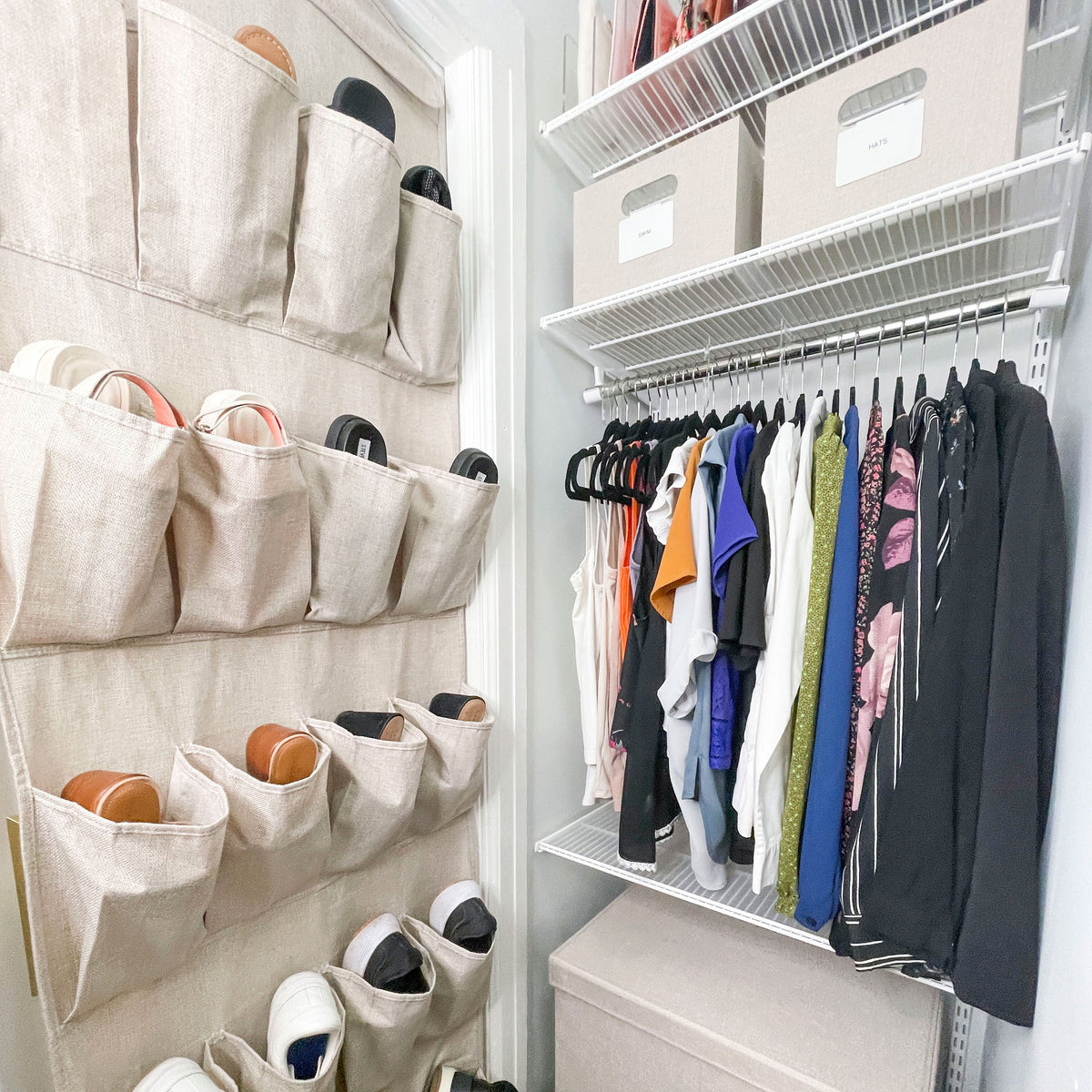 Over-the-door shoe organizer