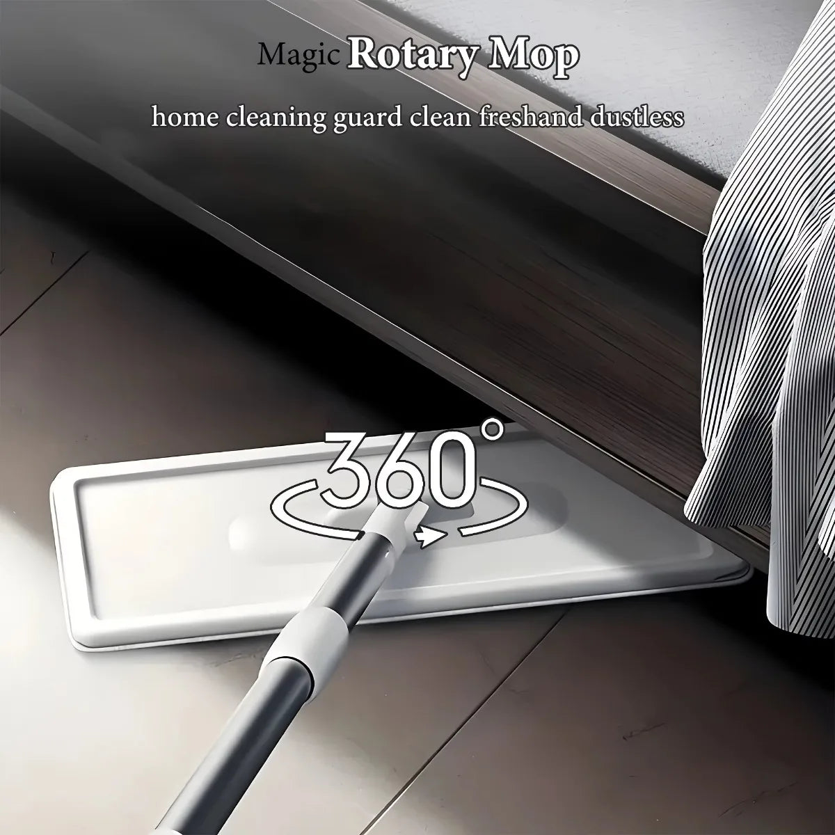 flat mop and bucket set with wringer featuring 360° swivel head for hands-free cleaning