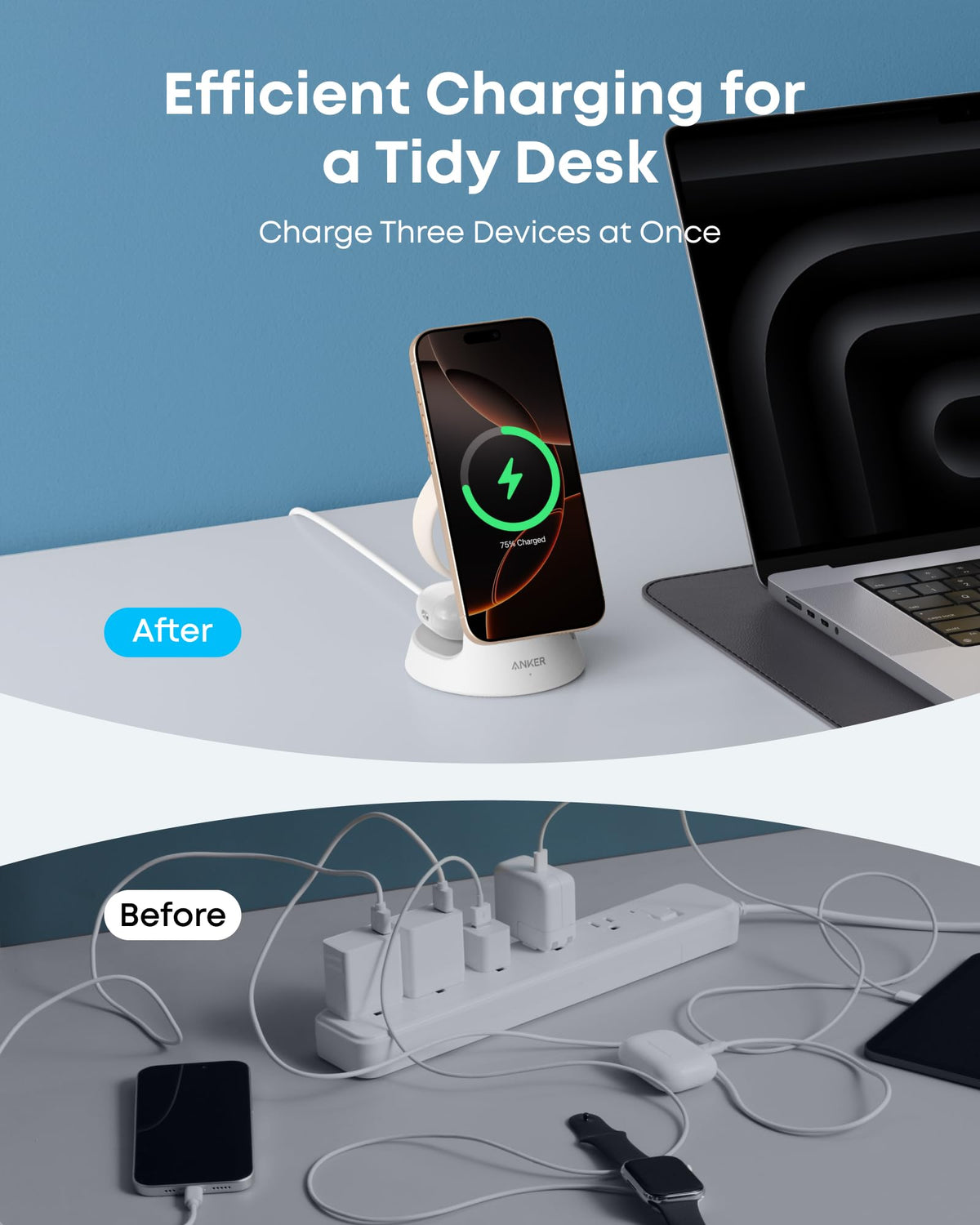 Anker MagGo 3-in-1 Wireless Charging Station – Dock Stand
