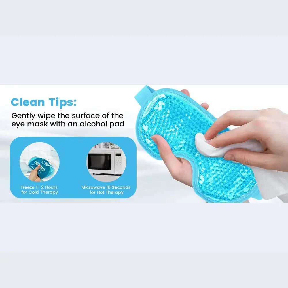 Cooling Gel Bead Eye Mask – Reusable Cold & Hot Compress for Puffy Eyes – Eye Care