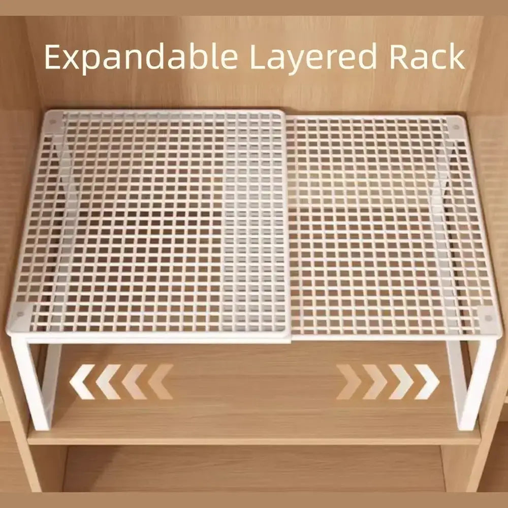 Adjustable Closet Shelf Organizer | Stackable Wardrobe Divider – image 9