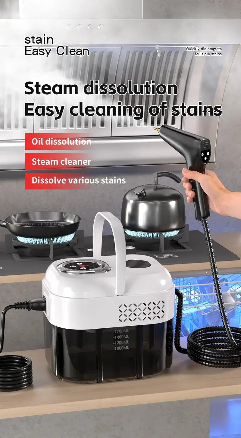 1500W Handheld Steam Cleaner, 110V/220V for easy cleaning of stains and oil.