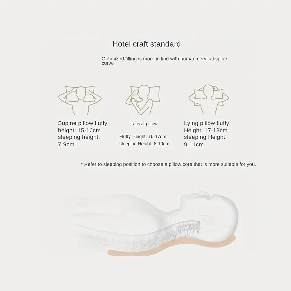 Cervical massage pillow shown next to a standard pillow for a height comparison.