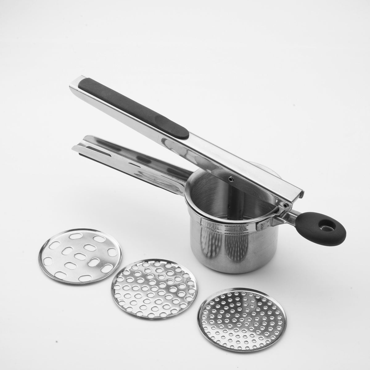 Stainless steel potato ricer