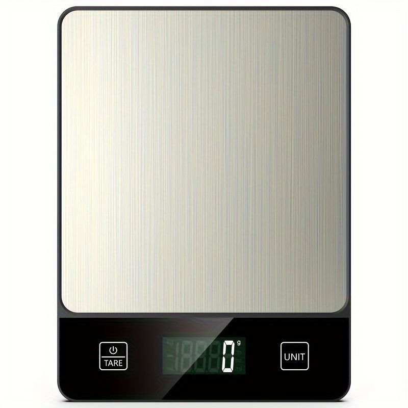 digital kitchen scale 22 lb with stainless steel surface and digital display showing measurement controls