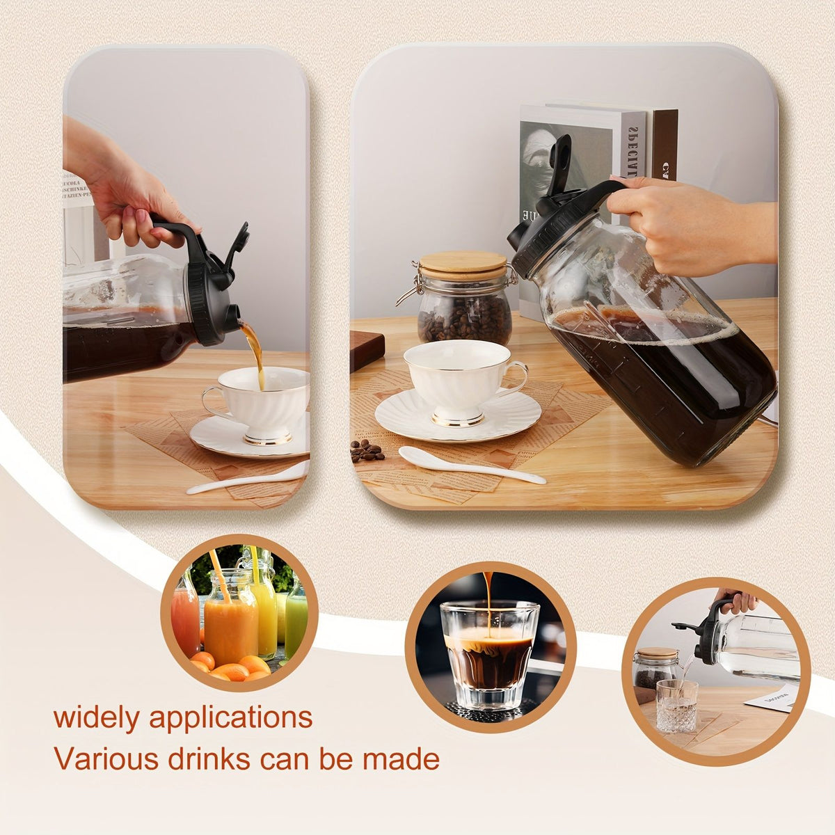 Glass coffee pot with reusable filter