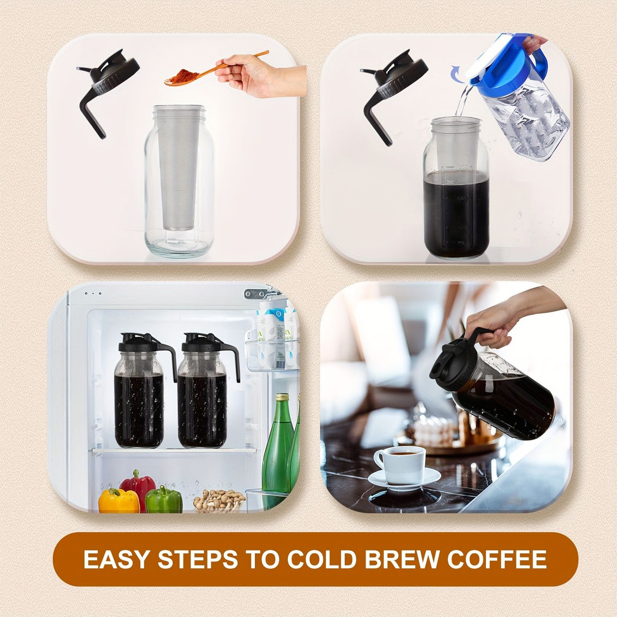 Glass coffee pot with reusable filter