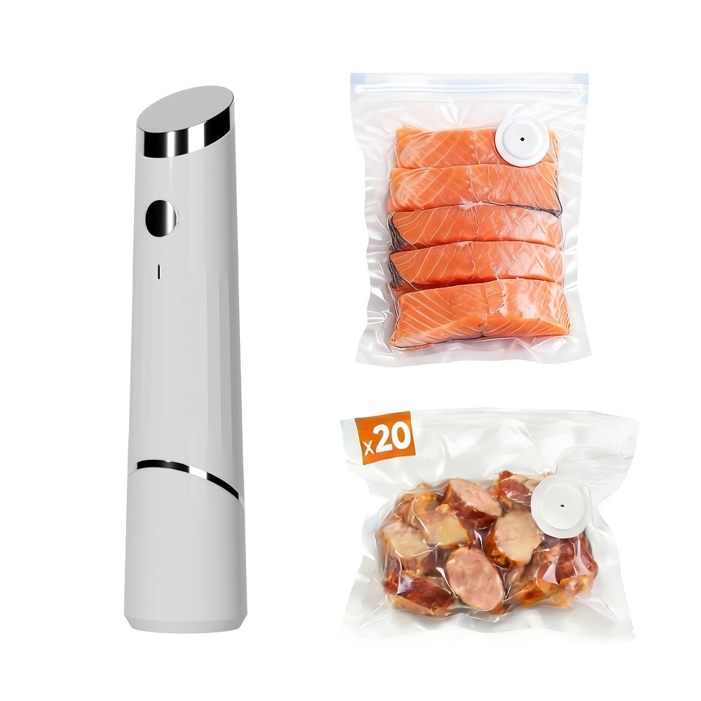 Rechargeable handheld food vacuum sealer with bags