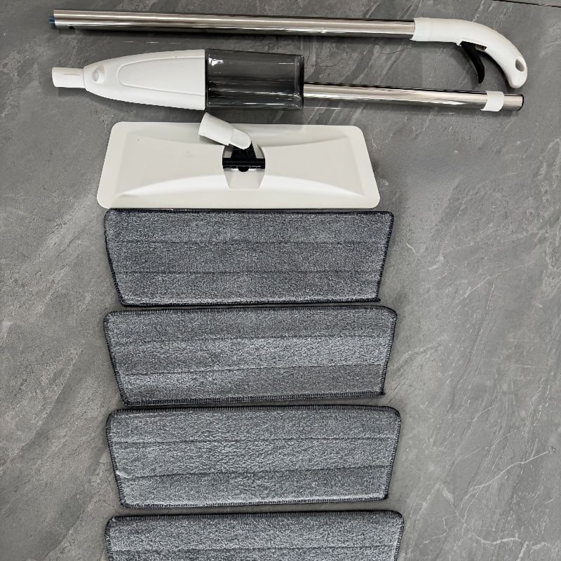 Microfiber spray mop with reusable pads