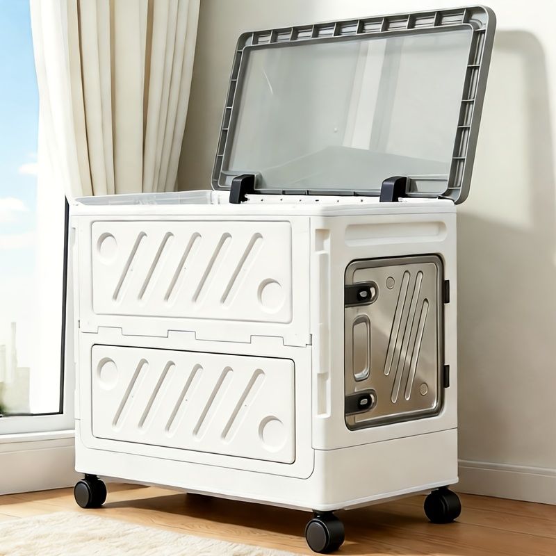 Foldable rolling storage box with wheels
