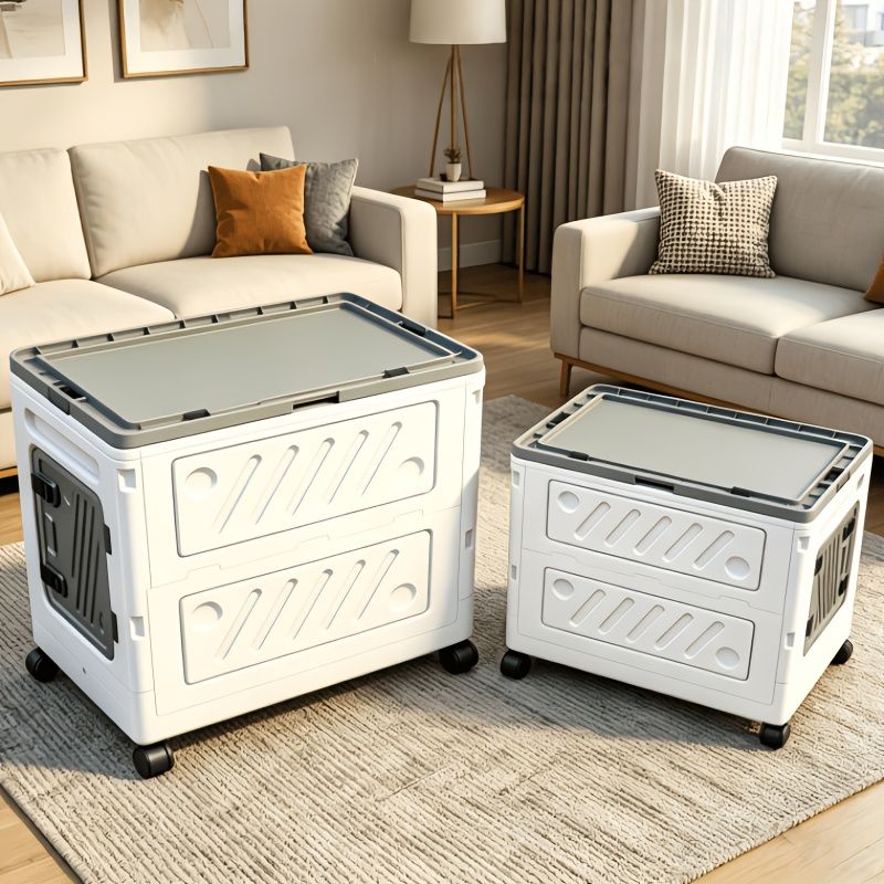 Foldable rolling storage box with wheels