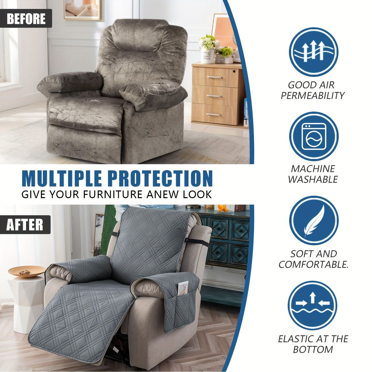 Waterproof recliner cover
