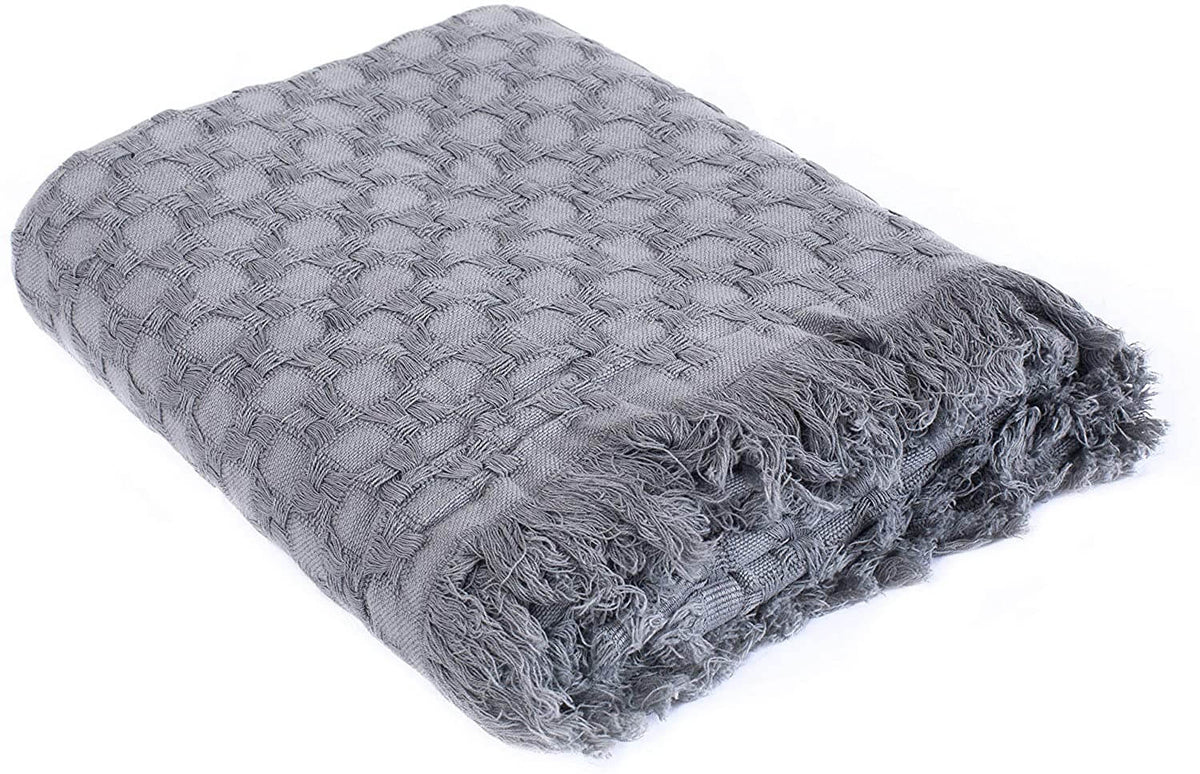 Kasentex Cotton Knit Throw Blanket, 60 × 50 in