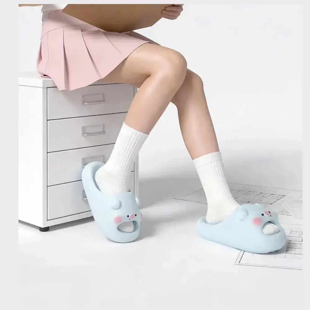 Cloud Slippers – Cute Kawaii Animal Print Slides for Women & Men – Slippers
