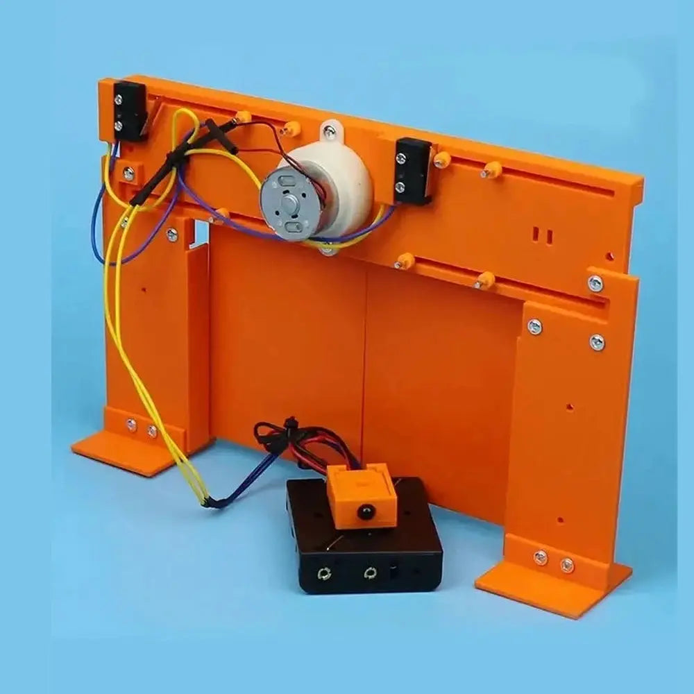 Kids DIY electric door STEM kit packaging with age recommendation and contents list.