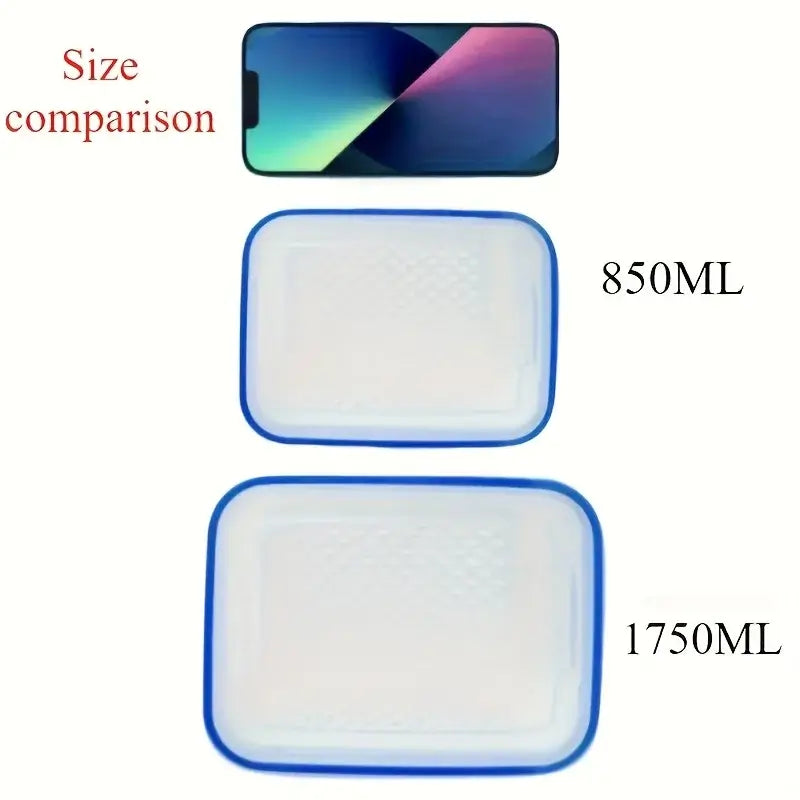 Size comparison of Leak-Proof Food Storage Containers, 4- or 6-Piece Sets next to a smartphone.