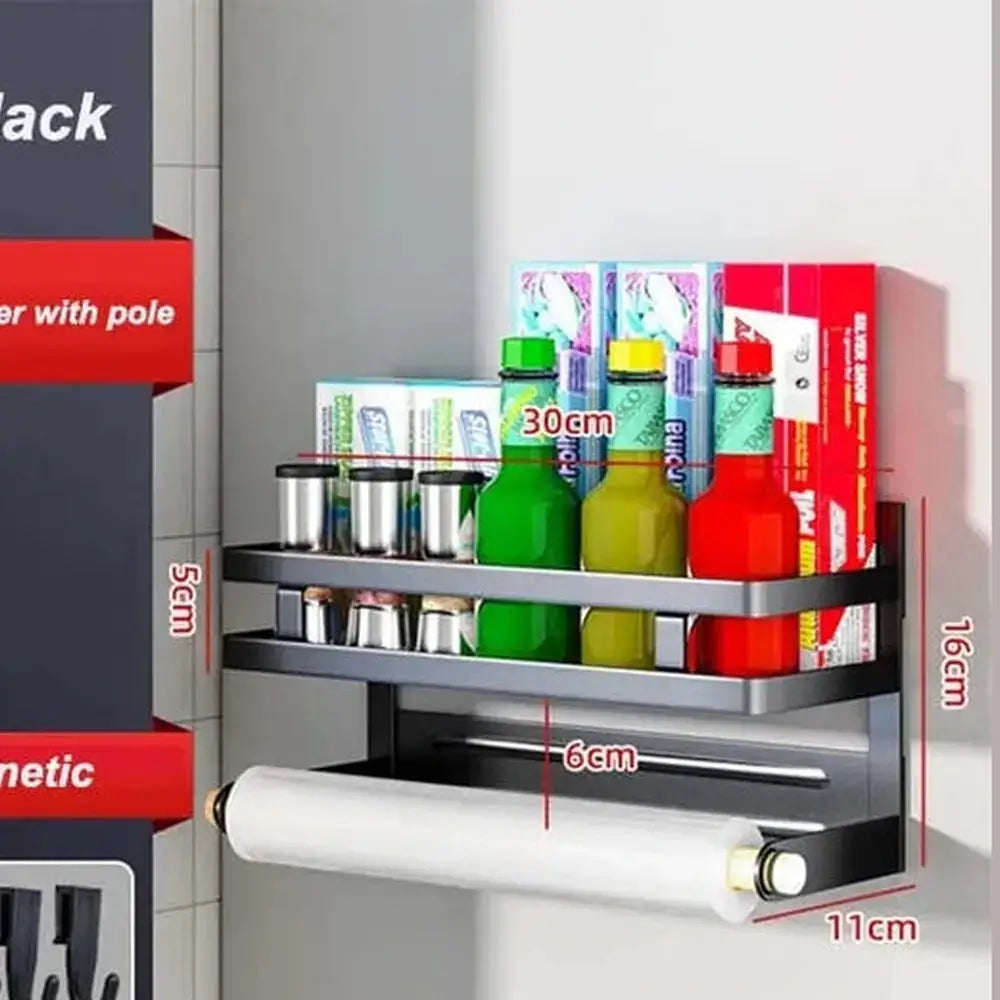 Magnetic Refrigerator Shelf Organizer – 1 & 2 Tier, No-Drill Kitchen Storage Rack – Magnetic refrigerator shelf