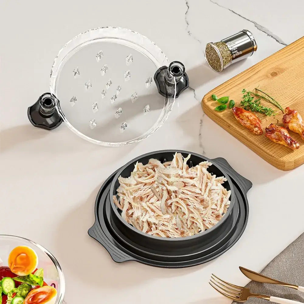 Manual Meat Shredder for Chicken and Beef – quick and efficient meat shredding tool in use.