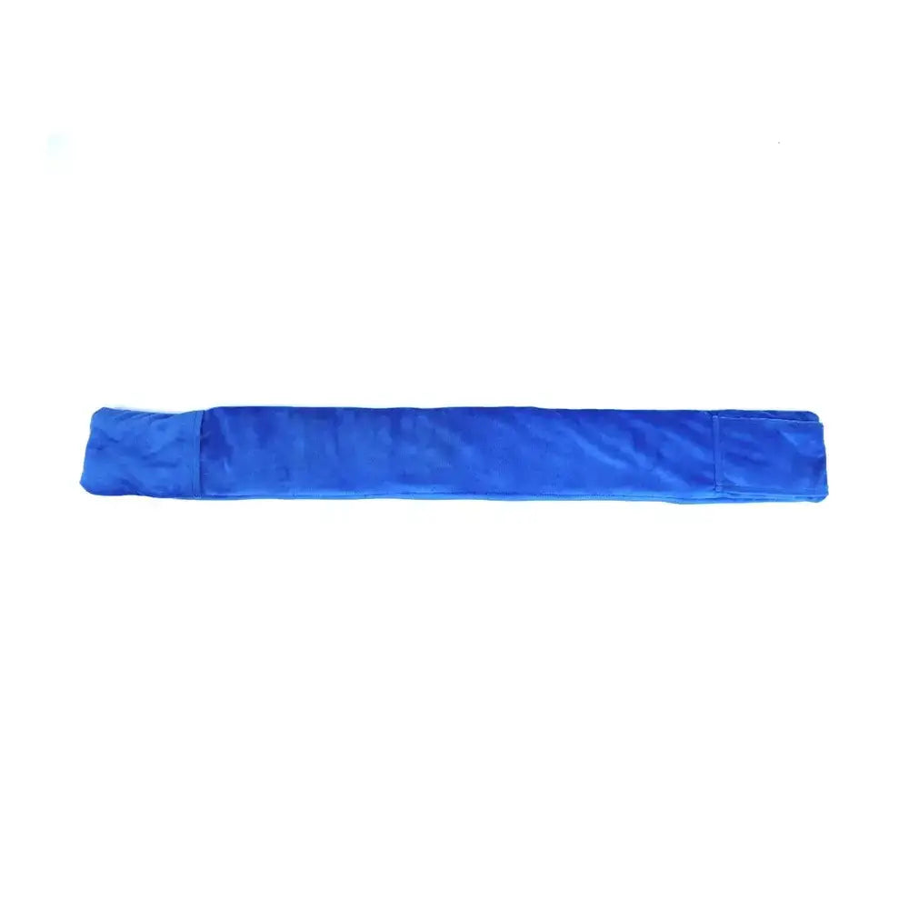 herbal microwavable neck wrap in soft blue cotton, designed for warmth or cooling.