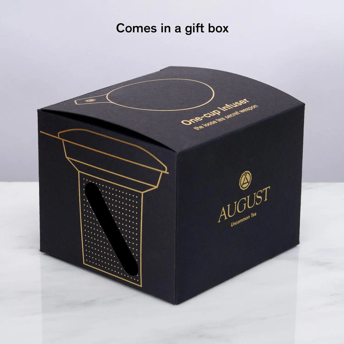 One cup tea infuser comes in a stylish gift box for perfect tea gifting.