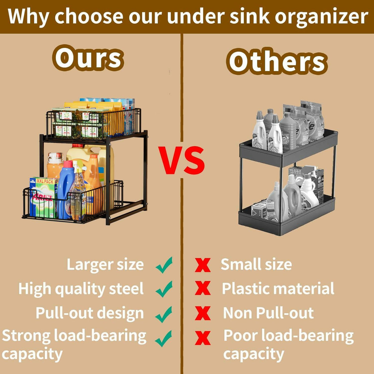 2-Tier Pull-Out Under-Sink Organizer