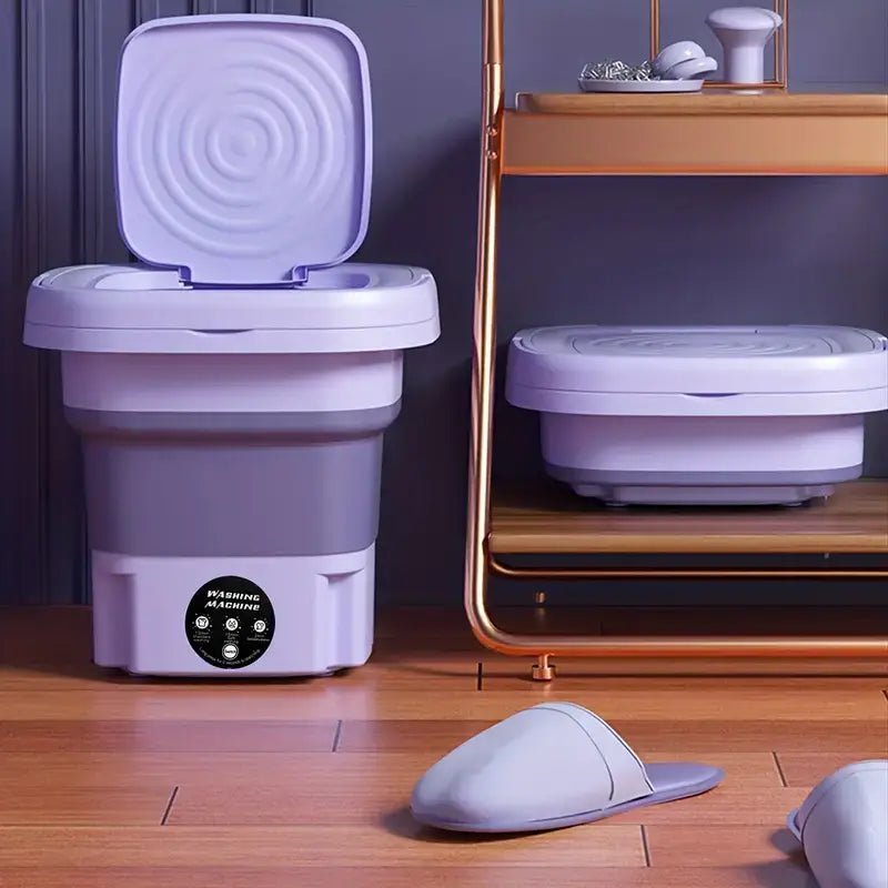 Compact portable mini washing machine for apartments, dorms, and travel.