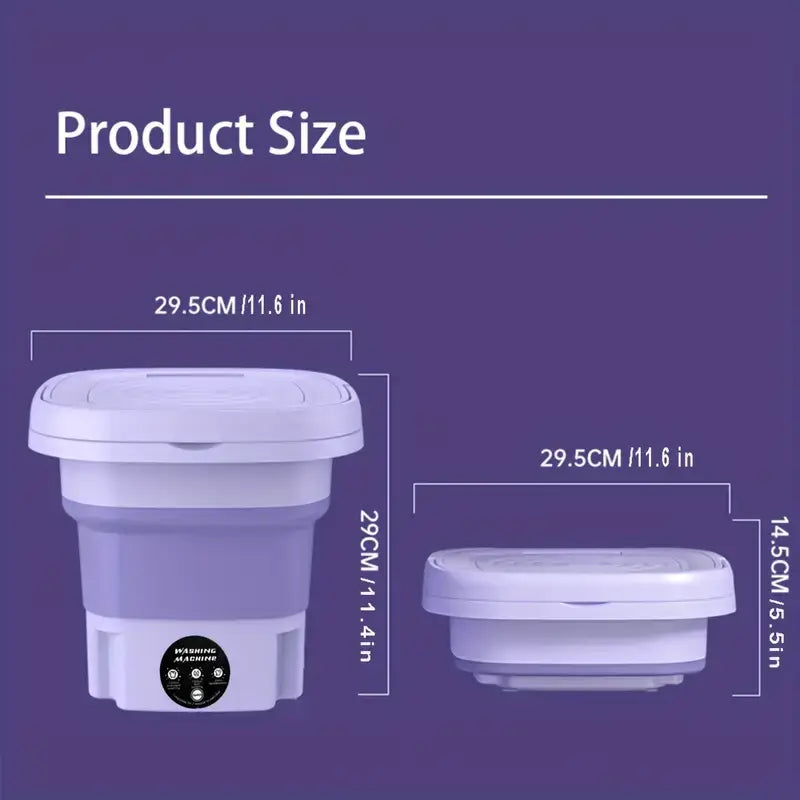 Compact portable mini washing machine for apartments, dorms, and travel.
