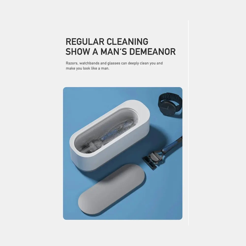 Mini Ultrasonic Jewelry Cleaner side view showing compact ergonomic design