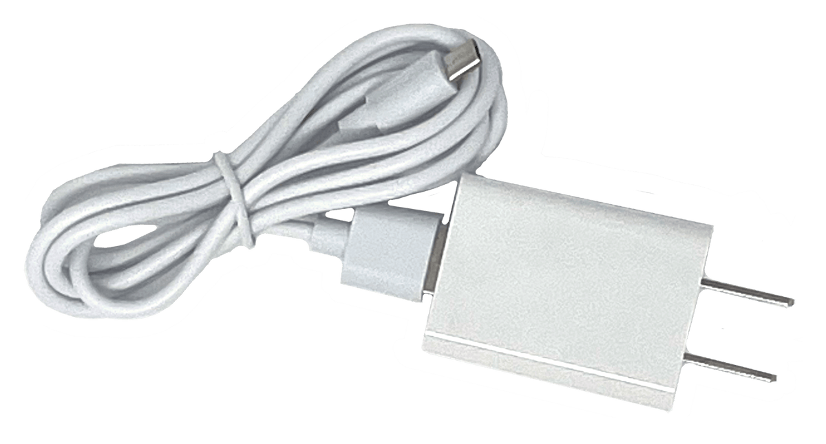 Relaxable™ Heated Eye Massager power adapter and USB charging cable for device