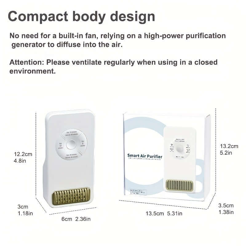 Compact USB air purifier for desk with sleek design, ideal for personal spaces and efficient air purification.