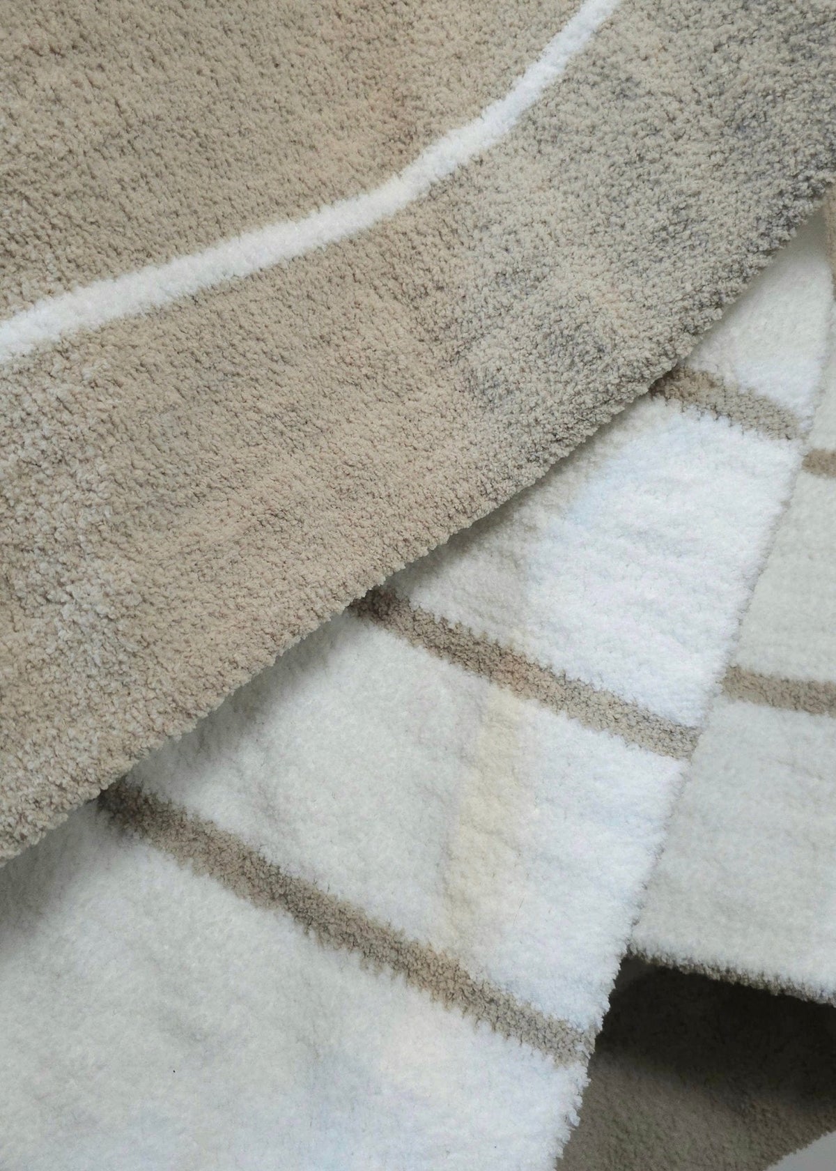 Ultra-Plush Oversized Throw Blanket, 75 x 52 in – Grey Stripe
