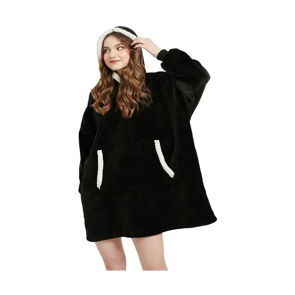 Wearable Blanket Hoodie – Ultra Plush Sherpa Fleece with Sleeves & Hood – Blankets & Throws