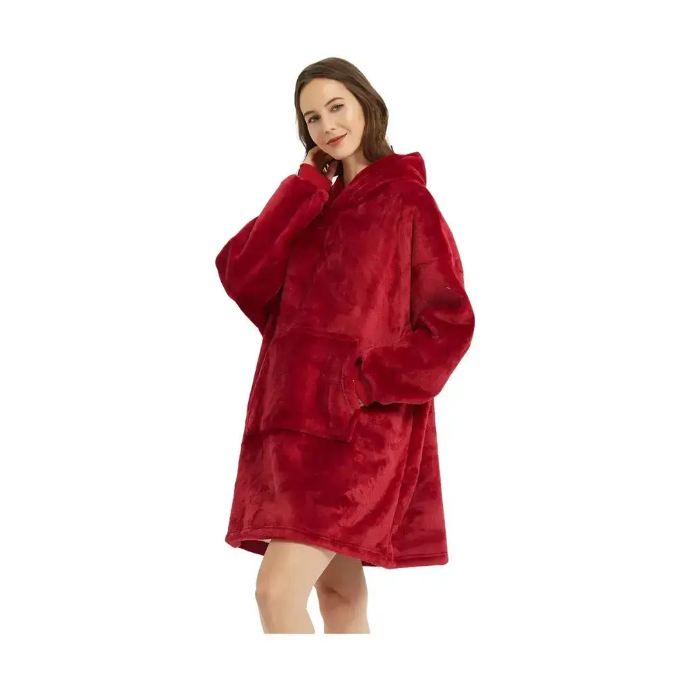 Wearable Blanket Hoodie – Ultra Plush Sherpa Fleece with Sleeves & Hood – Blankets & Throws