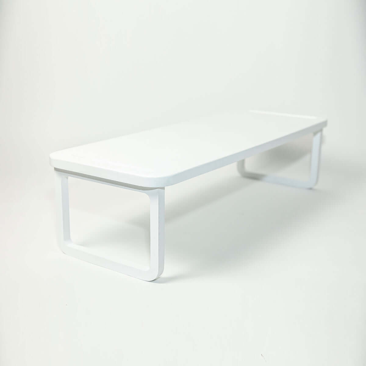 stackable white wooden shoe shelf with flat solid shelves and lightweight sturdy design