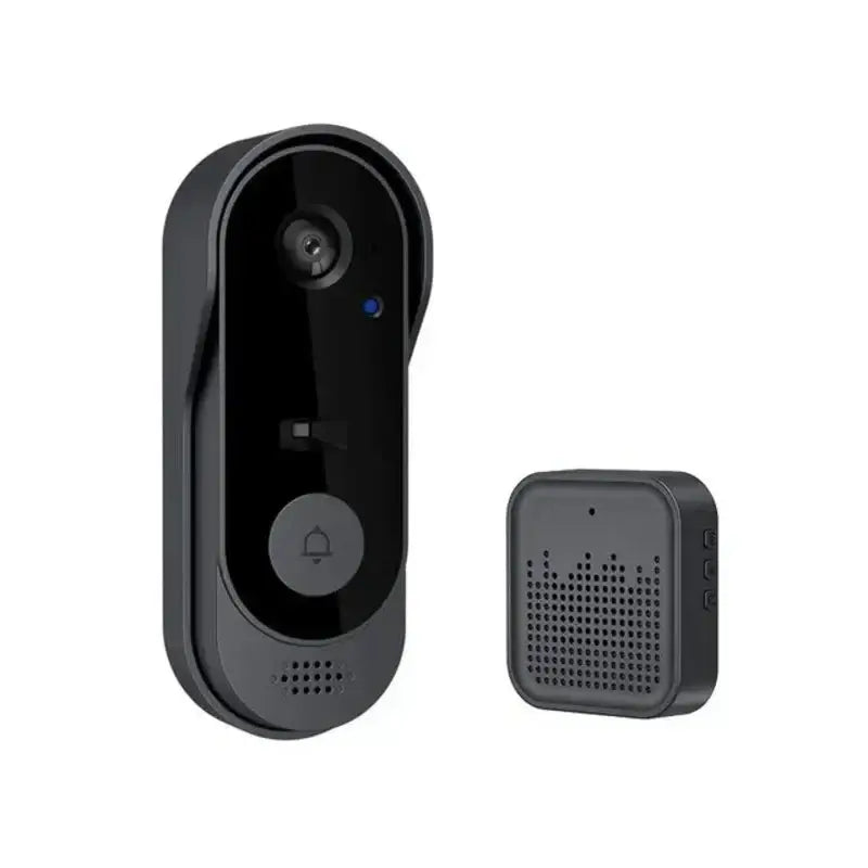 Wireless video doorbell with HD camera, night vision, and two-way audio intercom.