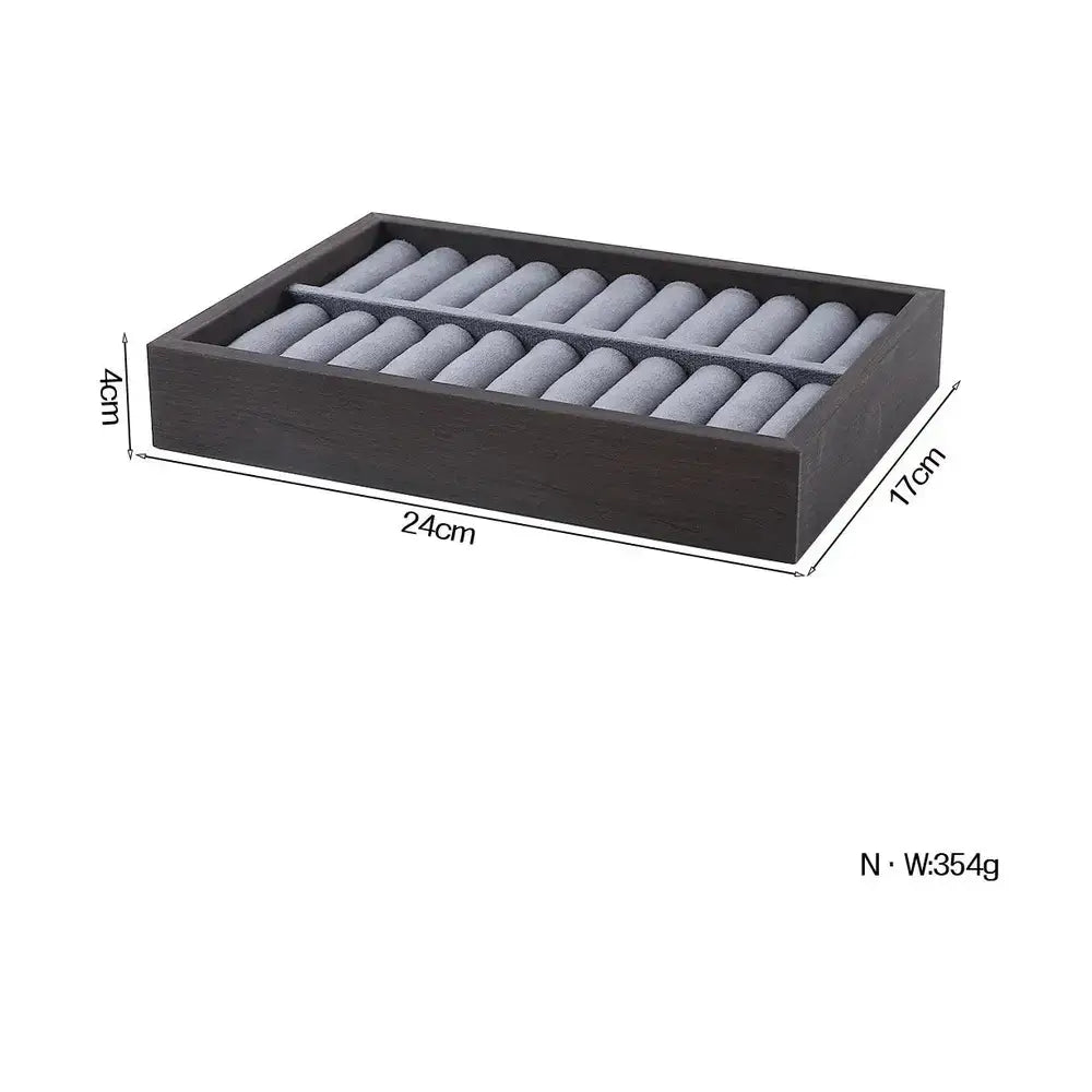 Wooden Velvet Jewelry Tray Organizer | Stackable Drawer Insert – image 11