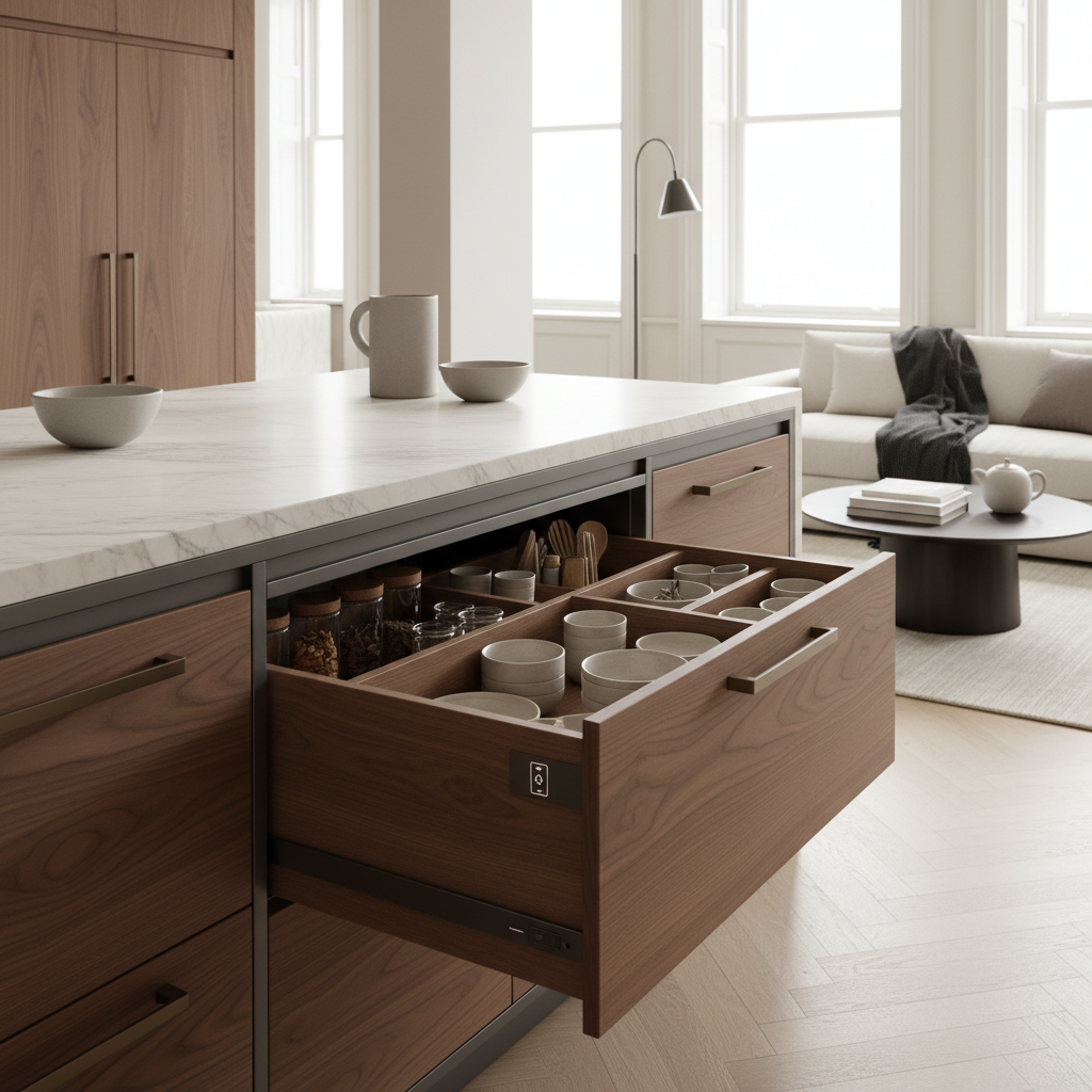 Premium home solutions for organized kitchen storage with functional drawer design and durable materials.