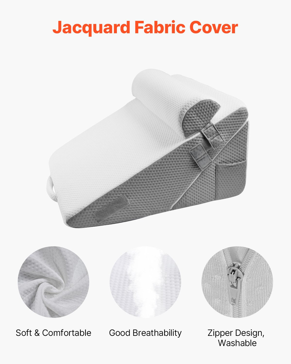 3-piece adjustable bed wedge pillow set - view 3