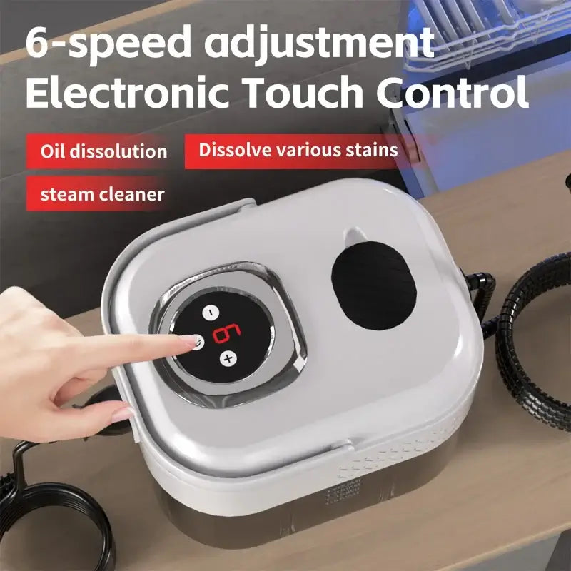 1500W Handheld Steam Cleaner, 110V/220V with 6-speed adjustment and electronic touch control for effective stain removal