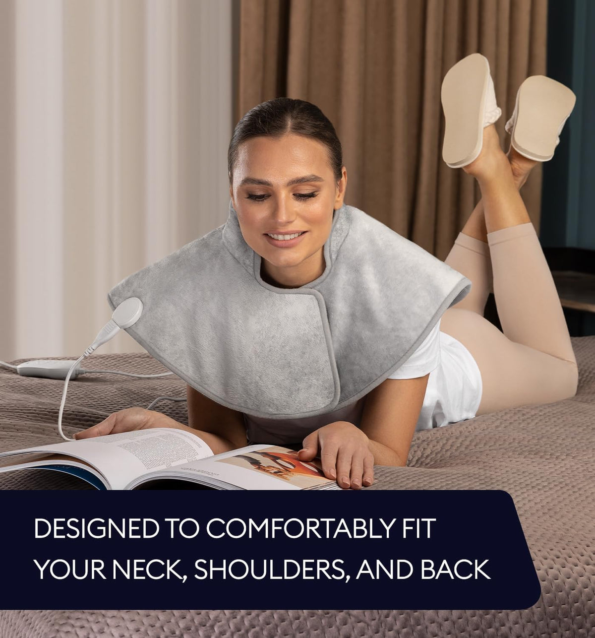 Geniani Neck & Shoulder Heating Wrap, Mist Gray