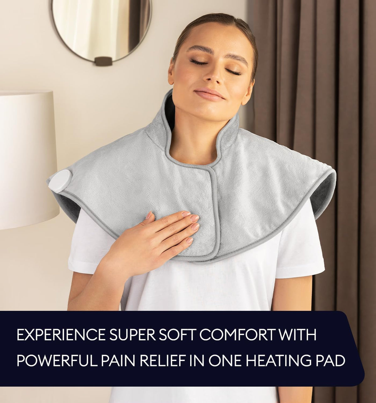 Geniani Neck & Shoulder Heating Wrap, Mist Gray
