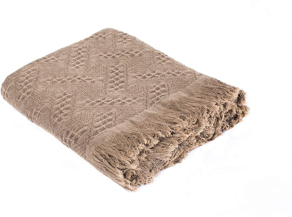 Kasentex 100% Cotton Knit Throw Blanket, 60 × 50 in