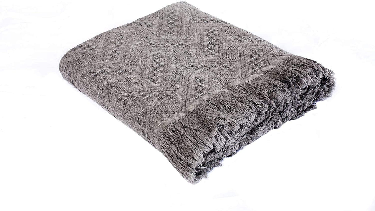 Kasentex 100% Cotton Knit Throw Blanket, 60 × 50 in